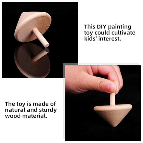 Tofficu 10pcs Wood Spinners Toys Unfinished Wood Tops DIY Wooden Tops Craft Gyroscopes for Kids Party Favors Painting Toys Art Craft Supplies Tofficu