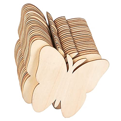VOSAREA 40Pcs Ornaments Wood Chips Wood Cutouts for Painting Paint Wood Slice DIY Unfinished Wood Slice Unfinished Cutouts Wood Crafts Unfinished VOSAREA