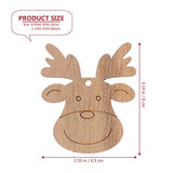 Housoutil 20PCS Wooden Deer Head Christmas Ornaments Pendant Hanging Wooden Pendant Decoration Wooden DIY Craft Christmas Tree Hanging Ornaments Housoutil