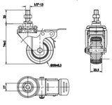 Finnhomy Stem Caster Wheels 2 Inch Heavy Duty Threaded Swivel Casters 1/2" -13 x 1" with Brake Set of 4 Premium Polyurethane Wheels PU Anti-wear Finnhomy