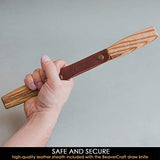 BeaverCraft DK2s Draw Knife with Leather Sheath Woodworking Tool 4.3" Drawknife Wood Carving Tools Wood Draw Knife Woodworking Whittling Tools BeaverCraft
