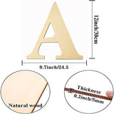 YRONTY 12 Inch Wooden Letters A, 1/5 Inch Thick Blank Unfinished Wood Letter Wooden Sign Board for Painting, Craft and Home Wall Decoration YRONTY