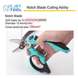 C.JET TOOL 8" Stainless Angle Type Electrician Scissors Heavy Duty Professional for Aluminium Copper Soft Cable C.JET TOOL