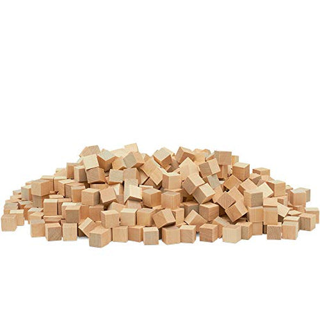 Unfinished Wooden Blocks 1/2 inch, Pack of 100 Small Wood Cubes for Crafts and DIY Home Decor, by Woodpeckers Woodpeckers