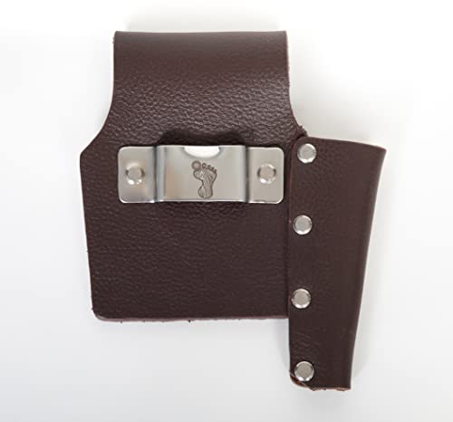 The Wood Shop Mate Heavy Duty Tape Measure Pencil Holder in Top Grain Leather Made to Last A Lifetime (Pencil on Left) Barefoot Custom Creations