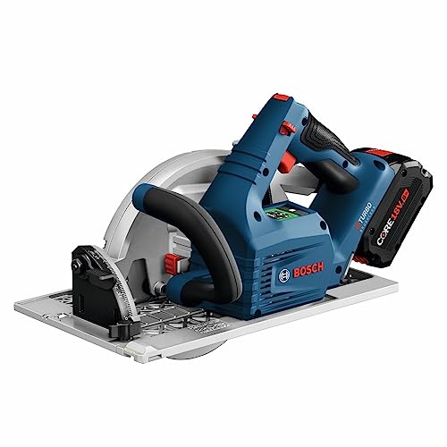 BOSCH GKS18V-25GCB14 PROFACTOR™ 18V Connected-Ready 7-1/4 In. Circular Saw Kit with Track Compatibility and (1) CORE18V® 8 Ah High Power Battery - WoodArtSupply