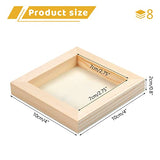 BILLIOTEAM 8 Pack Unfinished Square Wood Panels,4" x 4"/10cm x 10cm,Blank Wooden Canvas Cradled Painting Panel Boards for BILLIOTEAM