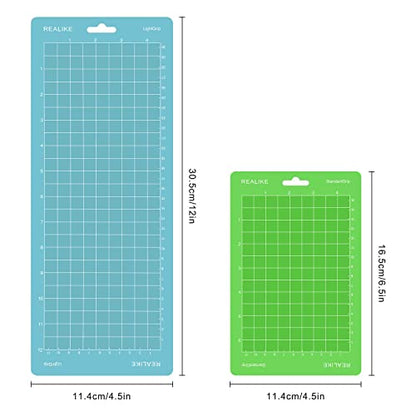 REALIKE Cutting Mat for Cricut Joy 4.5” X12” 4.5”X6.5” (StandardGrip, LightGrip, StrongGrip 6 Mats), Variety Adhesive Cutting mats for Cricut Joy - WoodArtSupply