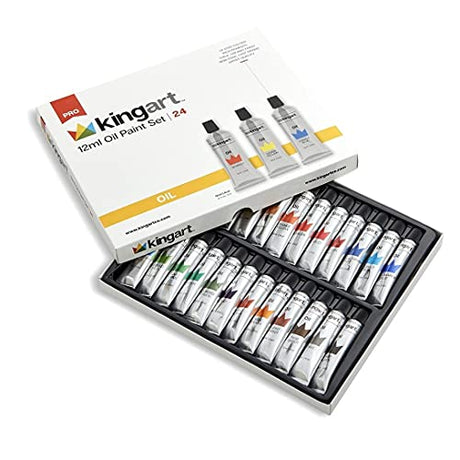 KINGART PRO Oil Paints (12 ml), Set of 24 Assorted Colors KINGART