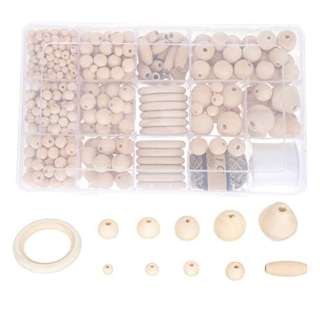 ABOOFAN 1 Box Wooden Bead Set Vintage Loose Beads Jewelry Making Supplies Unfinished Wood Hearts Wooden Hair Beads Unfinished Wood Beads DIY Wood ABOOFAN