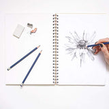 A4 Sketchbook - (Pack of 1, 80 Pages (40 Sheets)) Wire-O Portrait Drawing Pad for Heavy Mixed Media with Perforated 180gsm Acid Free Cartridge Paper ARTISTIK