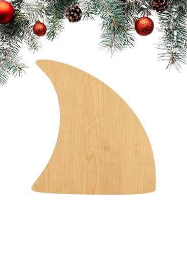 3 Pcs Shark Fin Supply 3" Wooden Shape Ornaments Unique Unpainted Smooth Surface Unfinished Laser Cutout Wood Sheets Boards for Crafts 1/8 Inch Thick