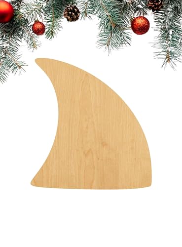 3 Pcs Shark Fin Supply 3" Wooden Shape Ornaments Unique Unpainted Smooth Surface Unfinished Laser Cutout Wood Sheets Boards for Crafts 1/8 Inch Thick WoodArtSupply