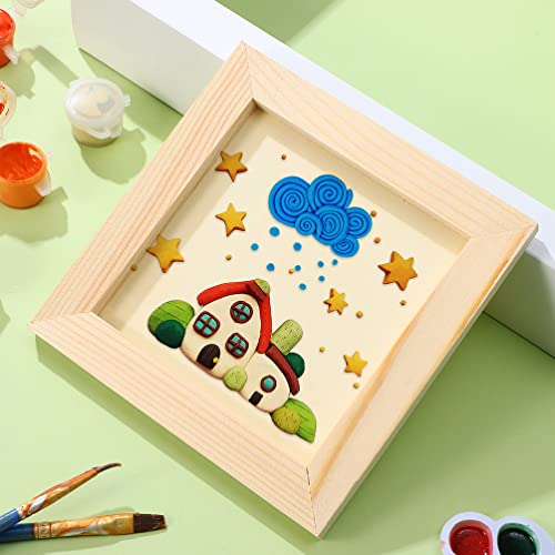 Toddmomy Wooden Photo Frames 5 Pcs Clay Picture Frame Photo Frame Unfinished Wooden Picture Frames Diy Wood Poster Frame Painting Clay Wooden Frames Toddmomy
