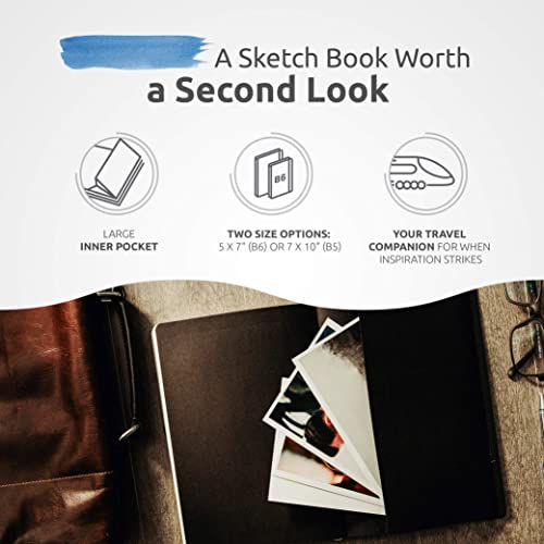 B6 Small Sketchbook for Drawing - Drawing Notebook with Thick 120 GSM Acid-Free Ivory Paper, Cute Hardcover Art Sketchbook with Sturdy Binding - B6 5 ZenART Supplies