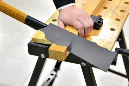 KAKURI Japanese Pull Saw for Woodworking 8-1/4" Made in JAPAN, Non-Slip Cork Handle, Japanese Hand Saw Ryoba Double Edge Blade for Rip and Crosscut KAKURI