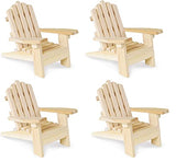 Multicraft Beach Adirondack Chair Miniature Wood for Dollhouses, Displays, Crafting, & DIY - 5 Inches - Set of 4, Brown, Medium Multicraft