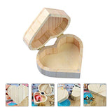 Wooden Things to Paint 2pcs Unfinished Heart Shape Storage Box Unpainted Wooden Storage Box Heart Shaped Wood Craft Organizer Box for Jewelry Gift on Ciieeo
