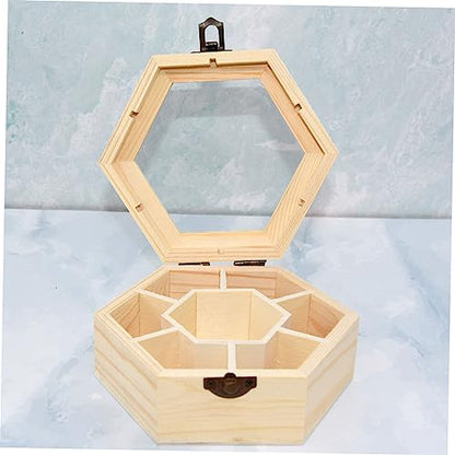 VILLFUL 3pcs Wooden Box Portable Jewelry Organizer Unfinished Jewelry Cabinet Ring Organizer for Jewelry Ear Ringing Jewelry for Women Necklace