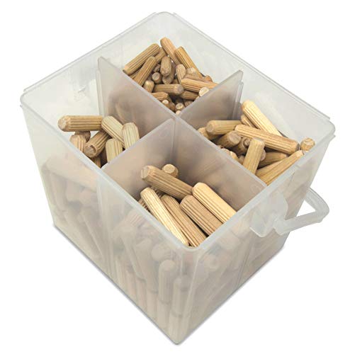 WEN JN400D 400-Piece Fluted Dowel Pin Variety Bucket with 1/4, 5/16, and 3/8-inch Woodworking Dowels - WoodArtSupply