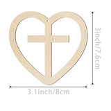 Heart Shape Wooden Cross Wooden Blank Wood with Twines Art Unfinished Ornaments for Christmas Wedding Birthday Party Valentine's Day Decoration 20Pcs Zontween
