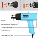 LDK Heat Gun 1200W 140℉~932℉ (60℃-500℃) Heavy Duty Hot Air Gun Kit Variable Temperature Control with 2 Temperature Settings 2 Nozzles for Crafts, LDK