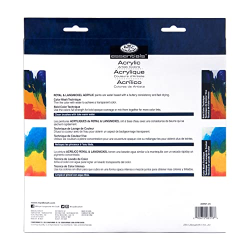 Royal & Langnickel Acrylic Color Artist Tube Paint, 21ml, 24-Pack - WoodArtSupply