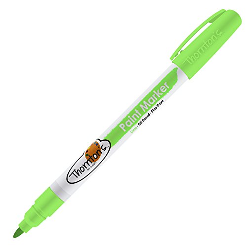 Thornton's Art Supply Vibrant Premium Oil-Based Paint Markers Pen Fine Lime Green for Craft, Rock Painting | Safe for Kids | Write on Multi Surface - WoodArtSupply