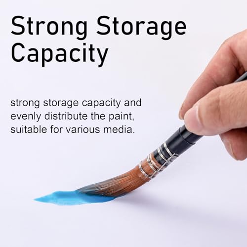Falling in Art Professional Paint Brush Set, 4Pcs Round Pointed Paintbrush Set, Wooden Handle Nylon Hair Artist Brushes for Watercolor Painting and Falling in Art
