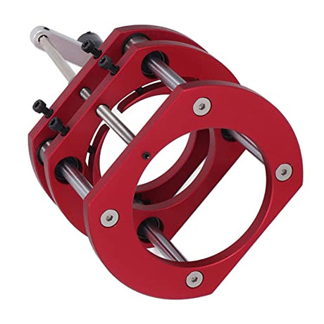 AMONIDA Router Lift, Red Aluminum Alloy Router Lift Base with Stainless Steel Support Rod, 4 Jaw Clamping, for Small Trimming Machines, Small Gong AMONIDA