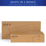 VIVO Electric Height Adjustable 71 x 36 inch Memory Stand Up Desk, Rustic Vintage Brown Table Top, Black Dual Motor Frame, Touch Screen Preset VIVO