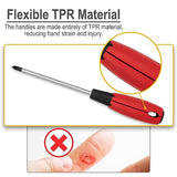 KURUI Magnetic Screwdriver Set, 6-Piece Screw Drivers Tool Set 3 Phillips and 3 Flat Head, Standard Screw Driver and Stubby Screwdriver Have KURUI