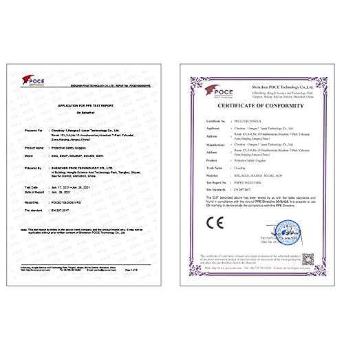 Cloudray 1064nm Laser Safety Goggles 850-1300nm OD6 CE Protective Glasses Eyewear For YAG DPSS Fiber Laser Style D Cloudray