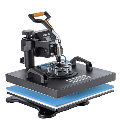 VEVOR Heat Press Machine, 15" x 15" 6 in 1 Combo Heat Press, Heat Transfer Machine 360-Degree Swing Away Digital Shirt Printing, Multi-function Heat VEVOR