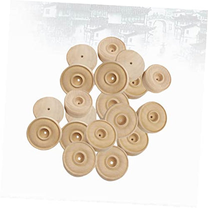 TEHAUX 25pcs Unfinished Round Blank Wood Crafts Supplies DIY Accessories Unfinished Wood Wheels Homemade Ornaments Crafts Wood Wheel Round Wheels - WoodArtSupply