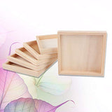 Homoyoyo Square Serving Tray 18Pcs Unfinished Wood Panels Tray Small Wood Serving Tray for Crafts Wooden Panel Boards for Painting Pouring Arts Blank Homoyoyo