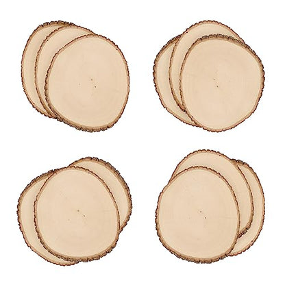 Walnut Hollow Basswood Round Extra Large with Live Edge Wood (Pack of 12) - for Wood Burning, Home Décor, and Rustic Weddings - WoodArtSupply