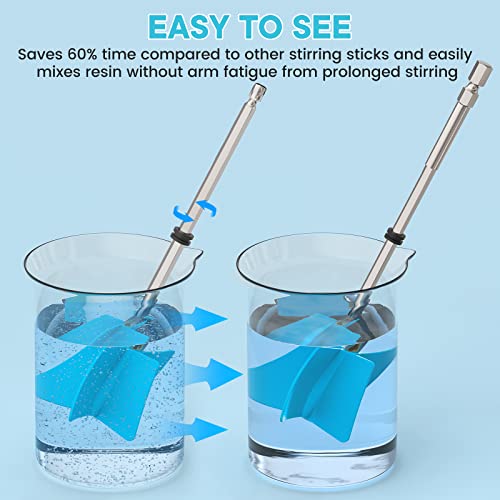 JANCHUN 6 Reusable Long Resin Mixer Paddles Fit for All Drill, Epoxy Mixer Attachment for Powerful Mixing, Multipurpose Paint Mixer Paint Stirrers JANCHUN