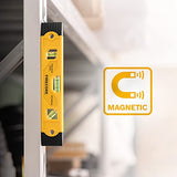 Firecore Magnetic Torpedo Level, 9-Inch Shockproof Toolbox Level with 3 Bubble Spirit Level 45 90 180 Degree Firecore
