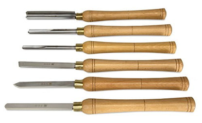 WEN CH11 6-Piece Artisan Chisel Set with 6-Inch High-Speed Steel Blades and 10-Inch England Beech Handles