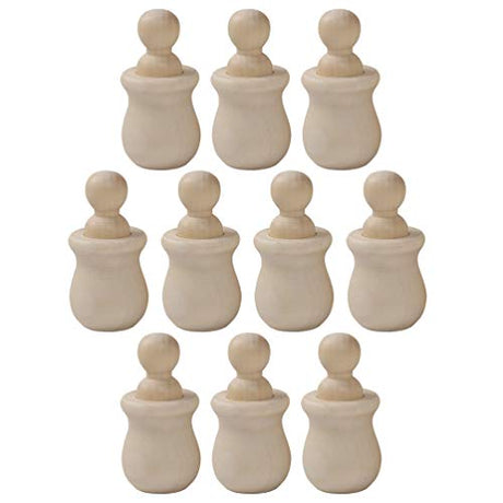 EXCEART 10 Sets Rough Wooden Doll Kids Educational Toy Wood peg People Wood peg Dolls Kids DIY Painting Unfinished Wooden Doll peg Doll kit Christmas EXCEART
