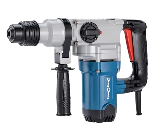 DongCheng 1-1/8 Inch SDS-Plus Rotary Hammer Drill with Safety Clutch, 9.2Amp Heavy Duty Corded Demolition Hammer for Concrete, 1300 RPM, 3.6 Joules, Dong Cheng