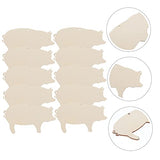 BESTOYARD 10pcs DIY Wooden Pigs Unfinished Wooden Cutouts Wood Blanks Wooden Label Tags Mini Pigs Slice Unfinished Wood Pigs Deer Out Wood Pigs BESTOYARD