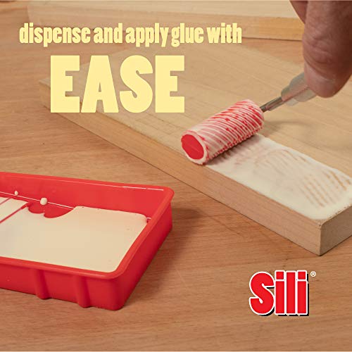 Sili Glue Roller with Sili Glue Tray for Arts Crafts Woodworking and Larger Glue Up Projects Sili