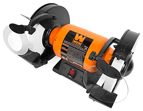 WEN BG4286 3-Amp 8-Inch Slow Speed Bench Grinder, Orange,black WEN