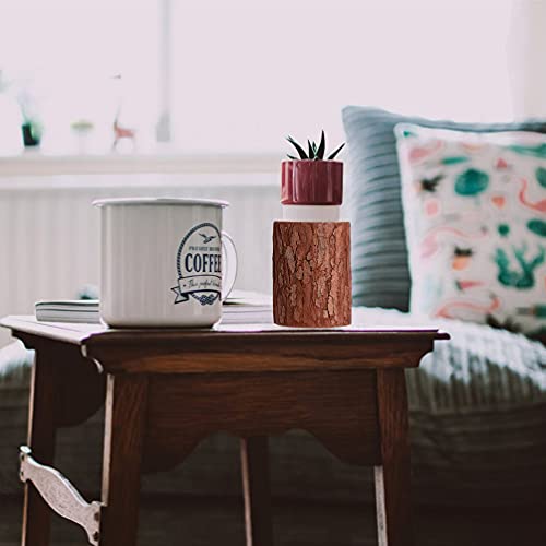 NOLITOY Unfinished Wood Stump with Bark, Natural Wood Stump Model Wood Crafts Christmas Ornaments Rustic Wedding Decoration DIY Crafts NOLITOY