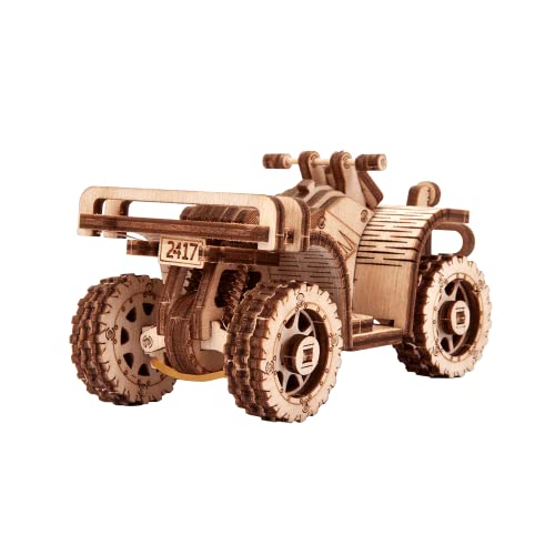 Wood Trick ATV Quad Bike Mini 3D Wooden Puzzle for Adults and Kids to Build - 4.5 x 2.7 in - Mechanical Moving Parts - Wood Model Kit - WoodArtSupply