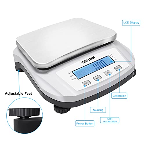 Lab Scale 5000g/0.01g High Precision Digital Scale Analytical Balance Electronic Scale for Kitchen Lab Weighing WELLiSH