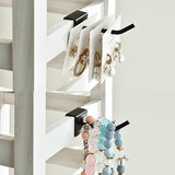 Ikee Design Wood Rotating Jewelry Display Tower With 42 Removabl Hooks,Spinning Earring Card Storage Display Stand for Store, Showcase, Tradeshow and Ikee Design