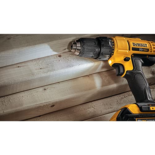 DEWALT 20V Max Cordless Drill / Driver Kit, Compact, 1/2-Inch (DCD771C2), Dewalt Yellow DEWALT